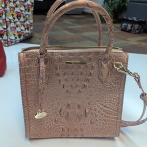 Brahmin Rose Gold Textured Satchel